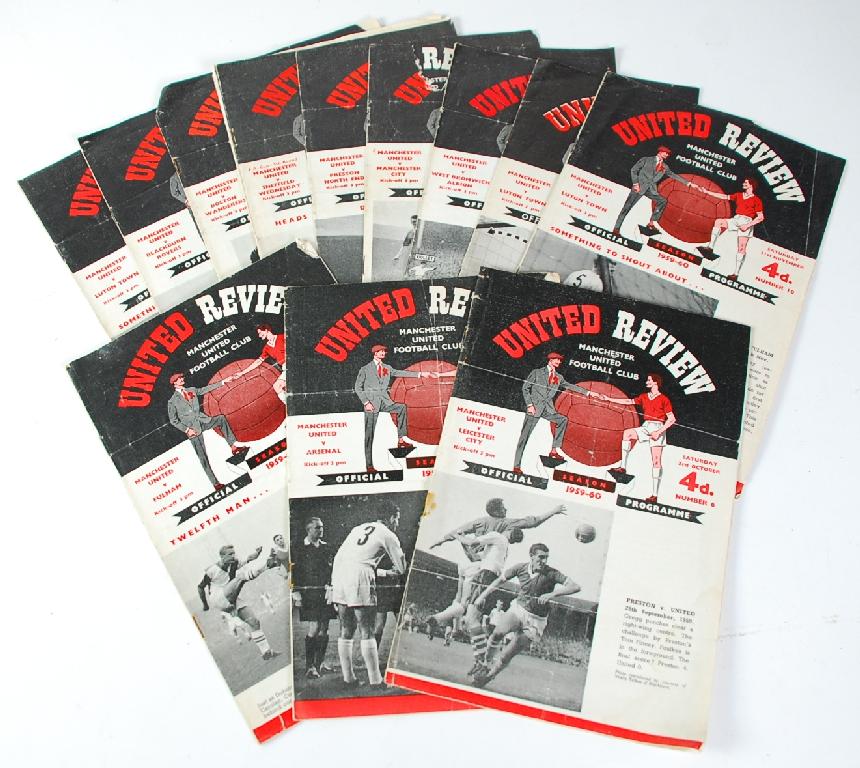 Appraisal: MANCHESTER UNITED HOME PROGRAMMES - including Leicester Arsenal Fulham Luton