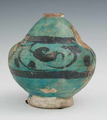 Appraisal: A Small Raqqa Wear Vase ca th Century Of rounded