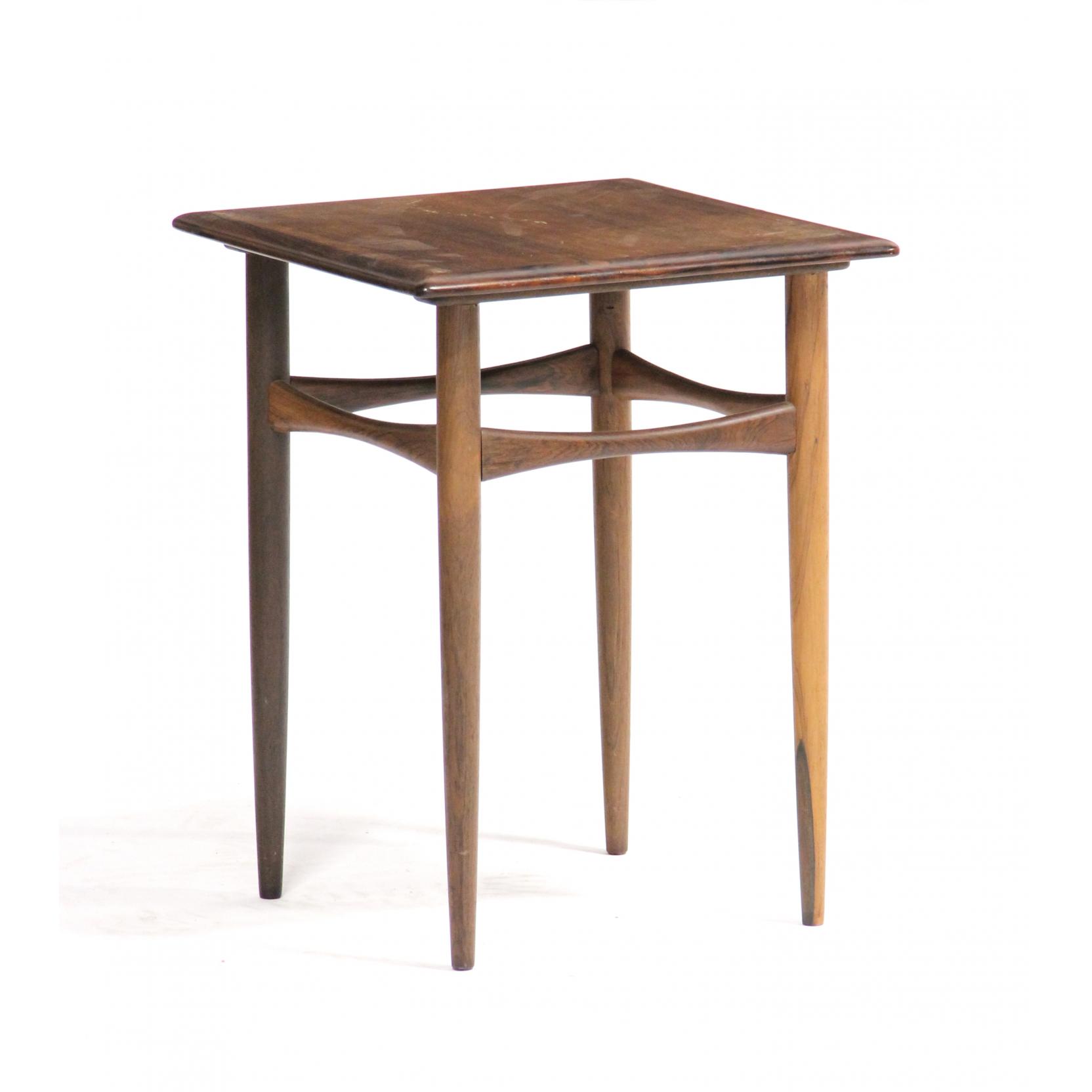 Appraisal: Danish Modern Rosewood Side Table s banded molding square top