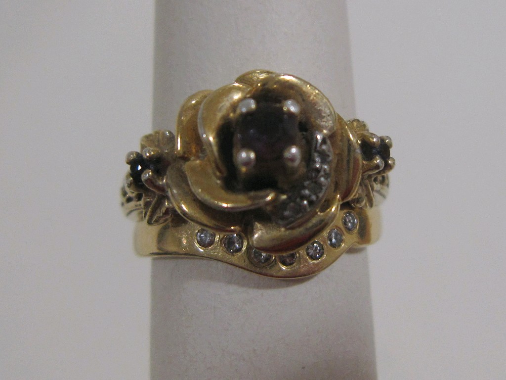 Appraisal: Lot comprising ct gold diamond set band and a silver