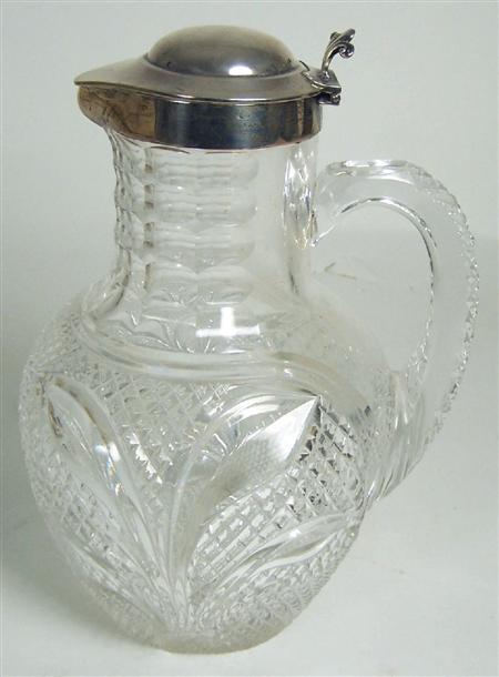 Appraisal: VICTORIAN SILVER MOUNTED CRYSTAL CLARET JUG LATE TH CENTURY maker's