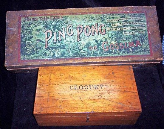 Appraisal: Ping Pong an original cased set with vellum covered rackets