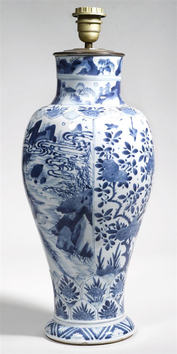 Appraisal: A KANGXI VASE MOUNTED AS A LAMP China Kangxi period