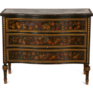 Appraisal: A Continental Louis XVI Style Floral Painted Commode th Century