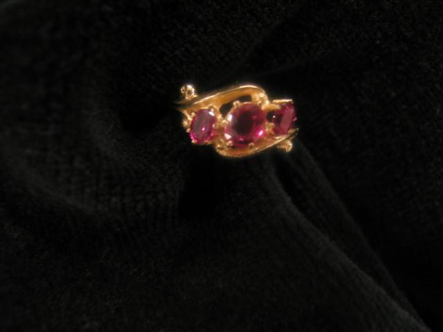 Appraisal: Ruby Ring oval gems in k yellow gold