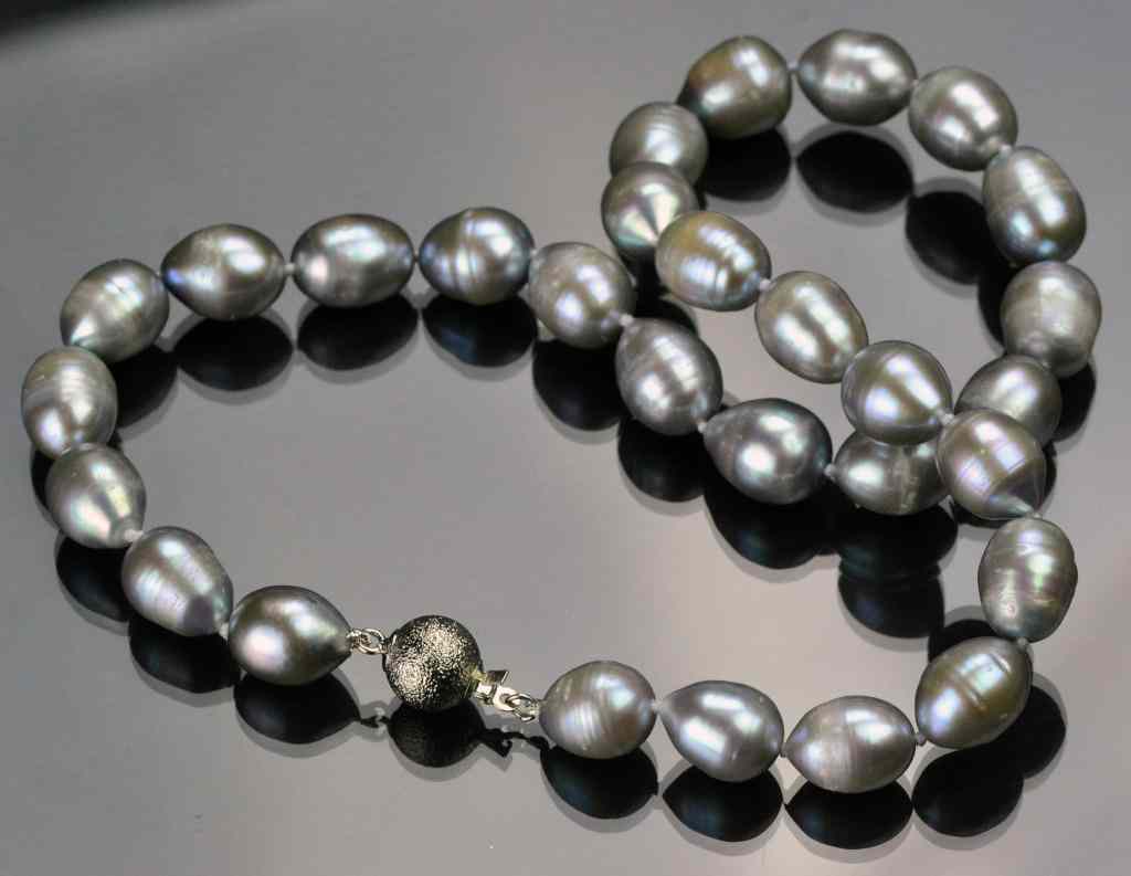 Appraisal: Grey Baroque Pearl Necklace - mmBeautiful grey baroque freshwater pearl