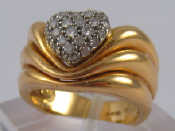 Appraisal: An carat gold diamond heart ring size M gms