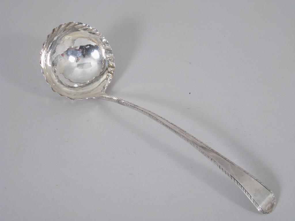 Appraisal: A George III bottom marked Soup Ladle Old English pattern