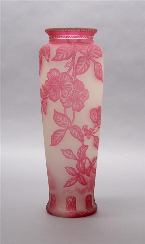 Appraisal: A Vessiere Cameo Glass Vase Height inches