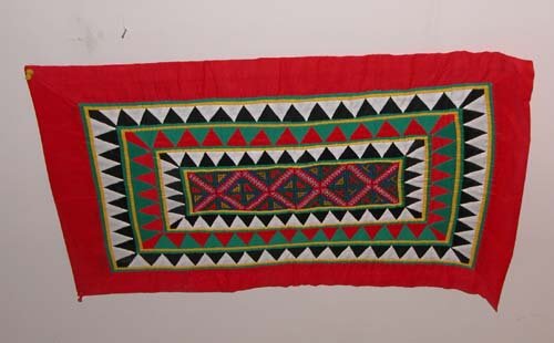 Appraisal: Embroidered Tapestry Fiber on fabric Hmong School x inches In