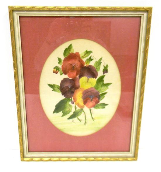 Appraisal: Theorem painting attributed to Alice Robinson polychrome painting of posies