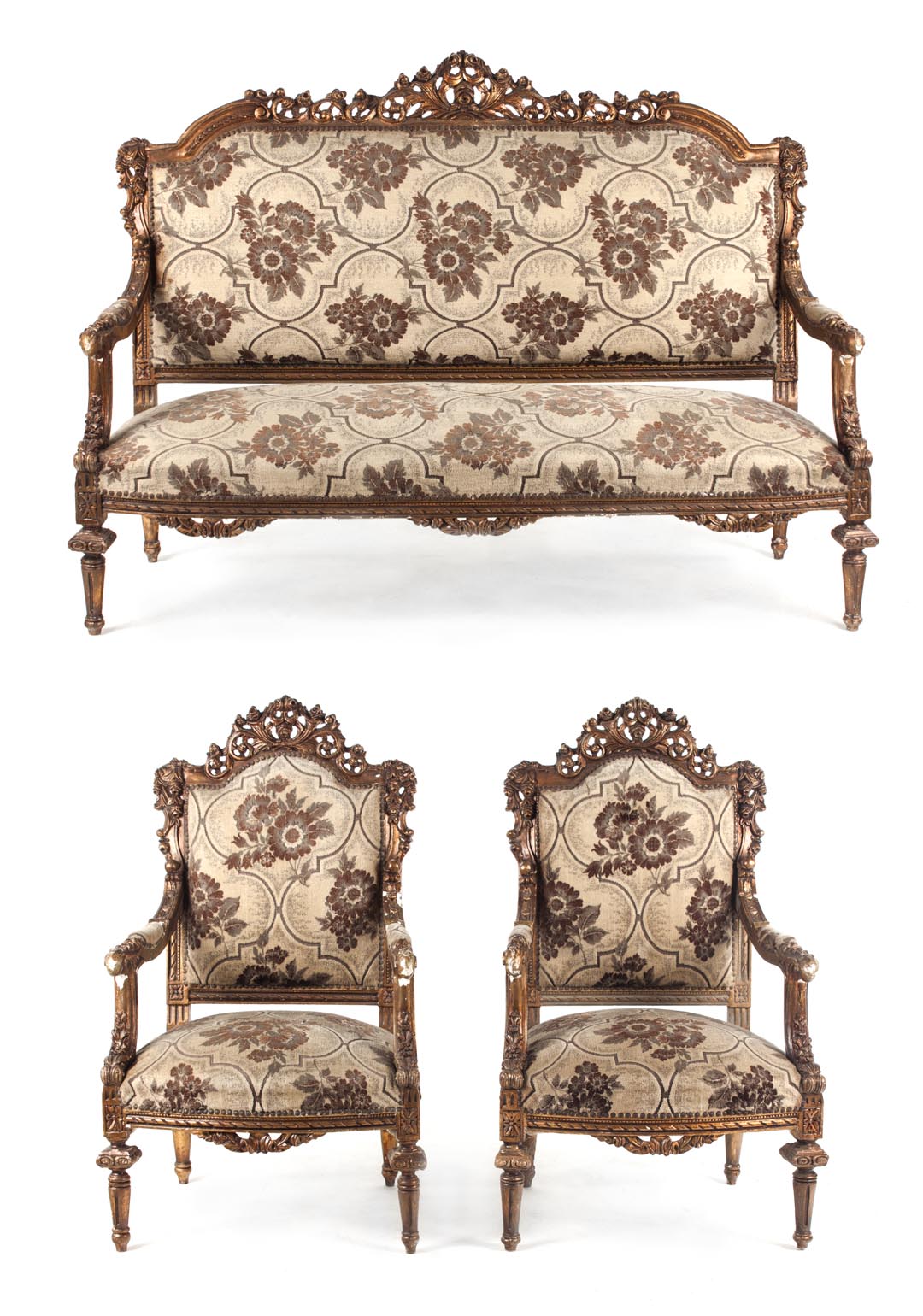 Appraisal: Louis XVI style three-piece parlor suite late th early th