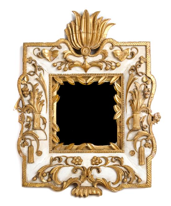 Appraisal: Sale Lot A Continental White Painted and Parcel Gilt Mirror