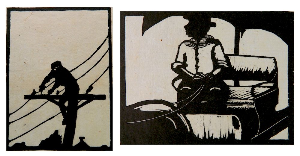 Appraisal: Jessie Jo Eckford woodcuts Jessie Jo Eckford American - -