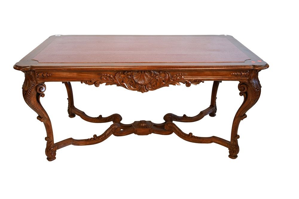 Appraisal: Louis XV Style Center Table Desk having faux granite top