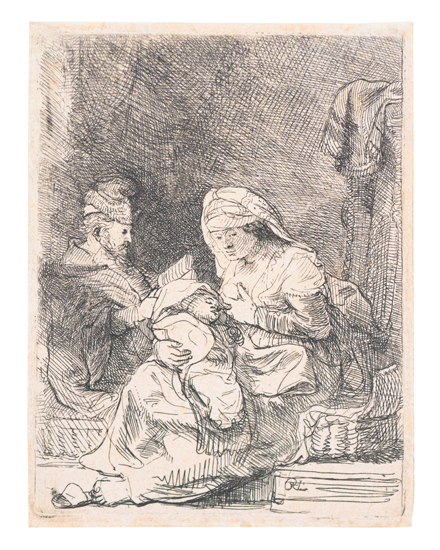 Appraisal: REMBRANDT VAN RIJN The Holy Family Etching and drypoint circa