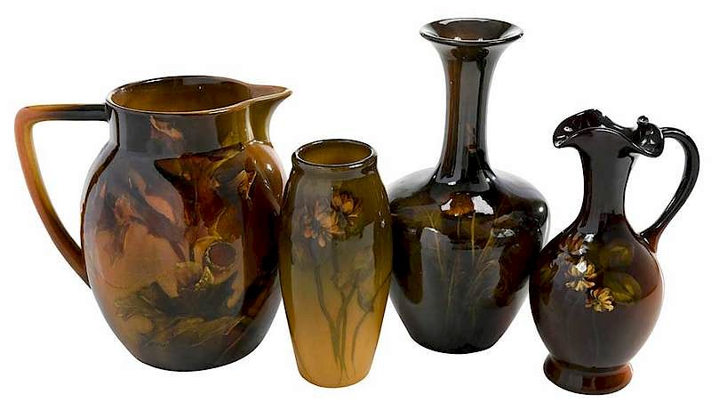 Appraisal: Four Rookwood Standard Glaze Vessels American late th early th