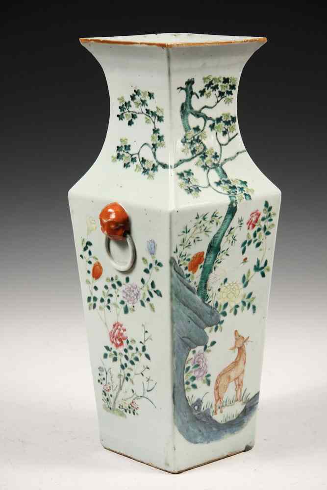 Appraisal: SQUARE CHINESE BALUSTER VASE - th c Chinese Baluster Vase