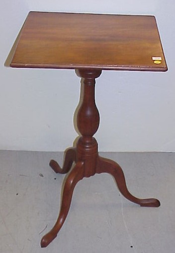 Appraisal: Candlestand Connecticut late th C cherry square top with molded