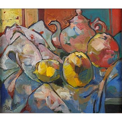 Appraisal: BEDRISKA UZDILOVA Czech b Oil on canvas still life Zatisis