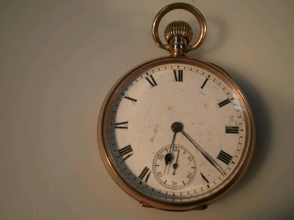 Appraisal: A Waltham open faced ct gold cased pocket watch bezel