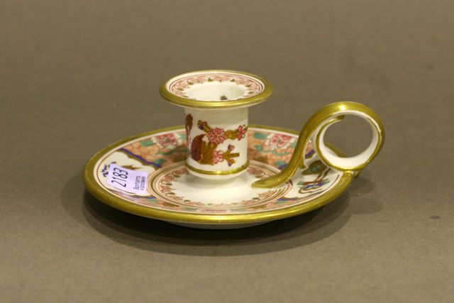 Appraisal: A Spode taperstick circa painted in Kakiemon colours in iron