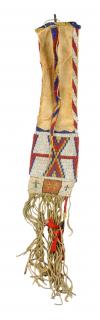 Appraisal: Early Cheyenne Tobacco Bag With beaded drop and unusual pony