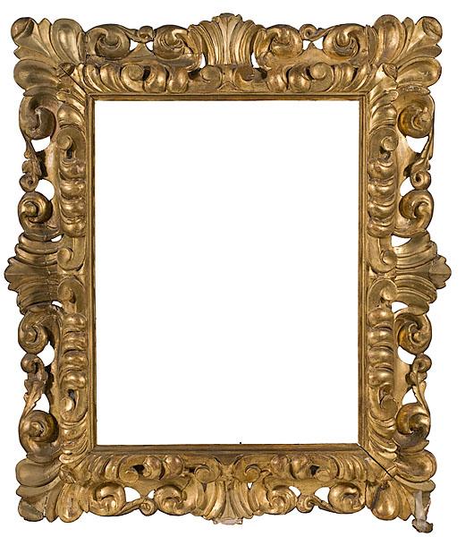 Appraisal: ELABORATE ITALIAN FRAME Carved and gesso frame th or early