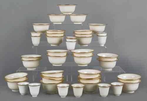 Appraisal: Large group of Lenox porcelain tea cups with sterling silver