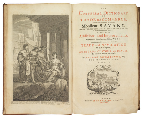 Appraisal: SAVARY DES BRUSLONS JACQUES The Universal Dictionary of Trade and