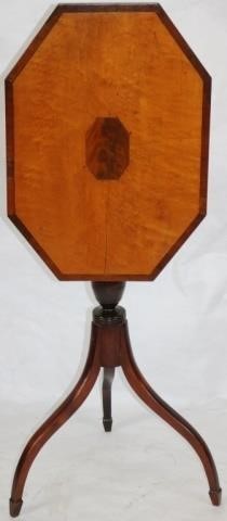 Appraisal: AMERICAN FEDERAL SPIDER LEG TIP TOP CANDLE STAND SPADE FOOT