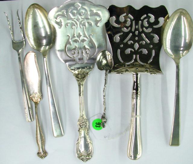 Appraisal: Sterling Utensils including vine motif souvenir spoon embossed Petoskey Clemens