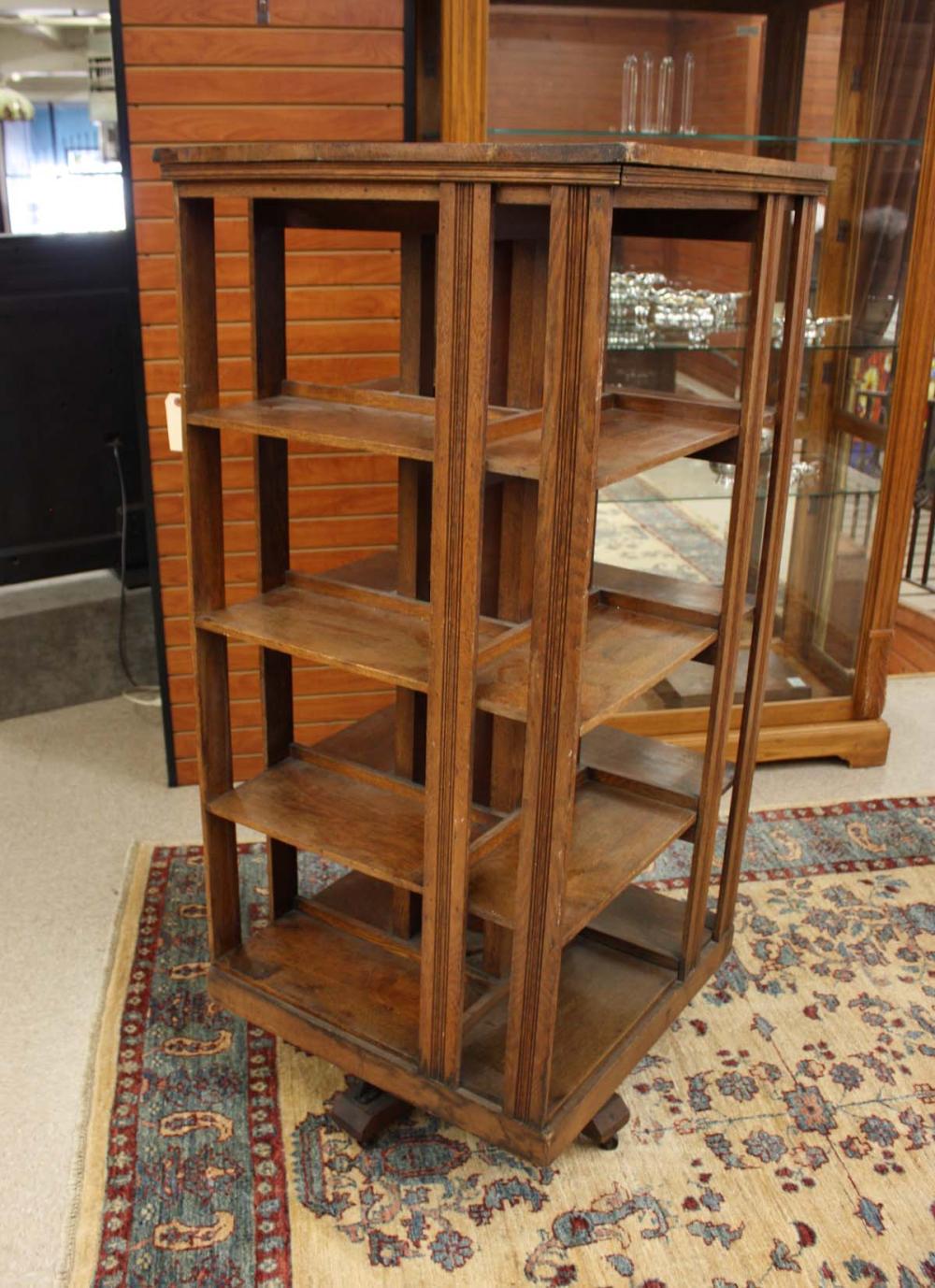 Appraisal: DANNER REVOLVING OAK BOOKCASE The John Danner Mfg Co Canton