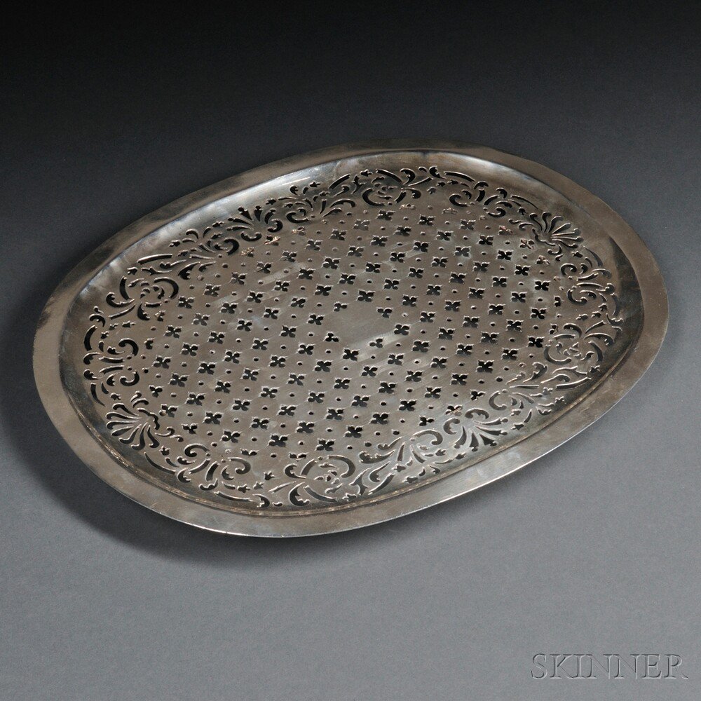 Appraisal: George III Sterling Silver Reticulated Dish London - Robert Makepeace