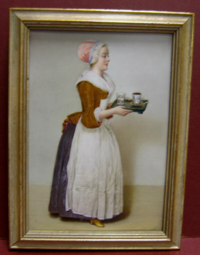 Appraisal: PAINTING ON PORCELAIN AFTER JEAN-ETIENNE LIOTARD La Belle Chocolatiere de