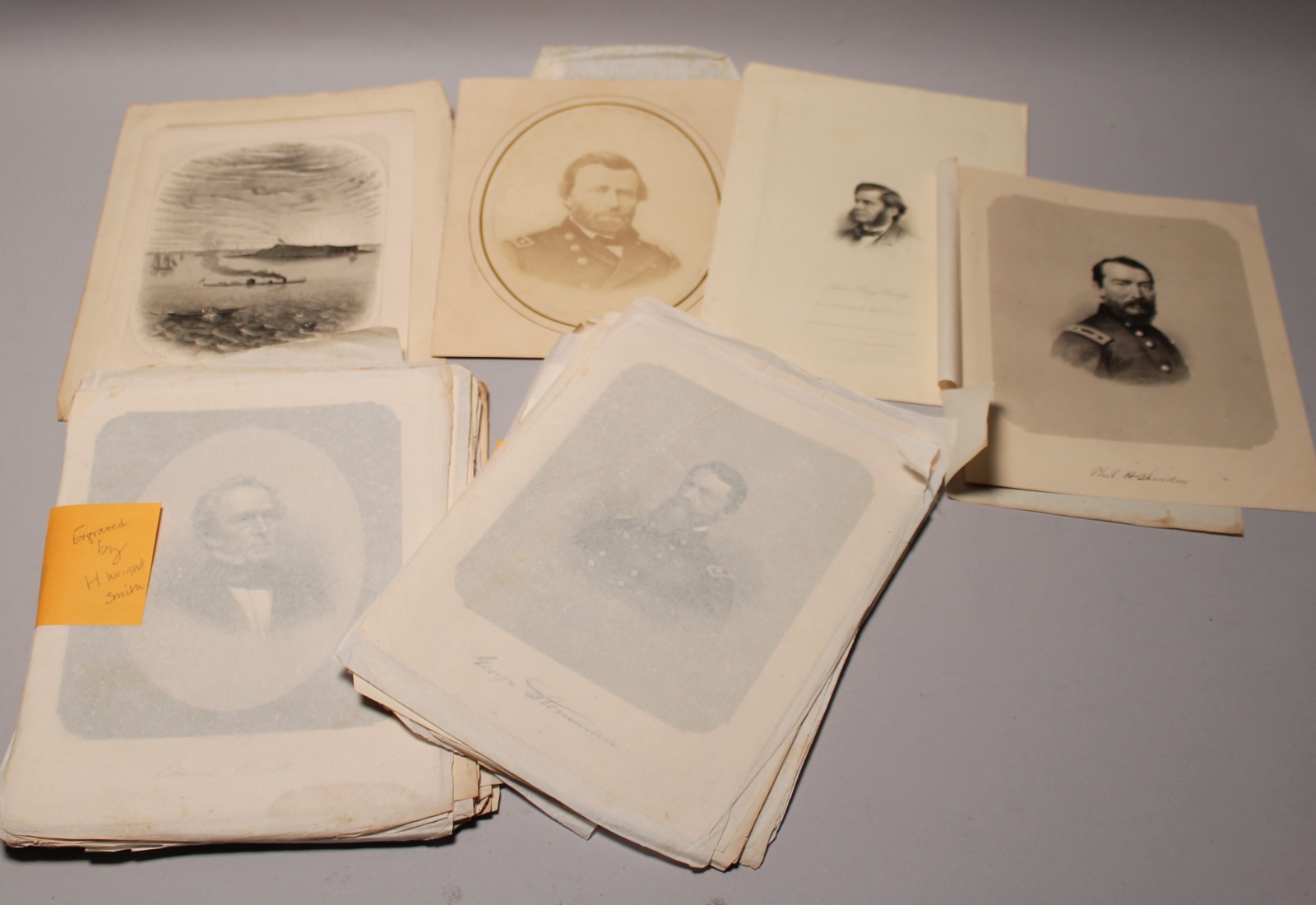 Appraisal: APPROXIMATELY SIXTY-TWO UNFRAMED CIVIL WAR-RELATED BOOK PLATES Steel engravings depicting