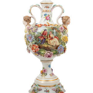 Appraisal: A Dresden Porcelain Urn stamped Dresden to the underside Height