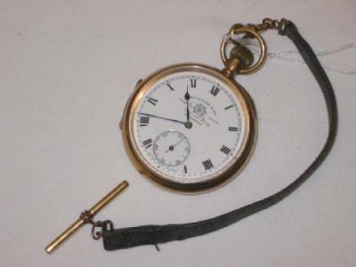 Appraisal: A CT GOLD POCKET WATCH by Thos Russell Son Liverpool