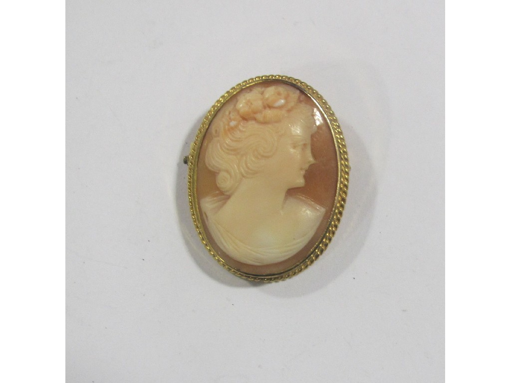 Appraisal: Nine carat gold mounted cameo brooch