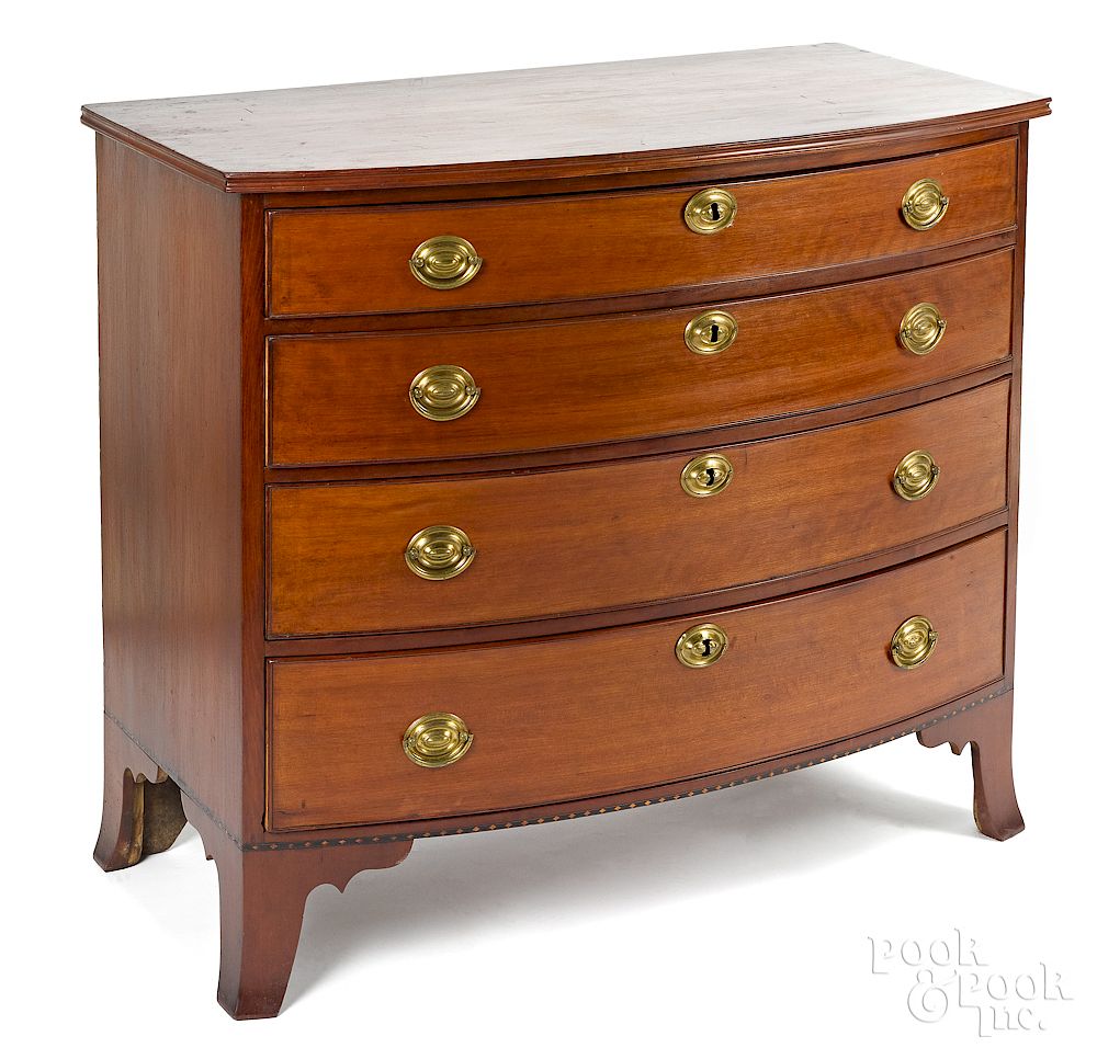 Appraisal: New England Federal bowfront chest of drawers Exclusive on Bidsquare