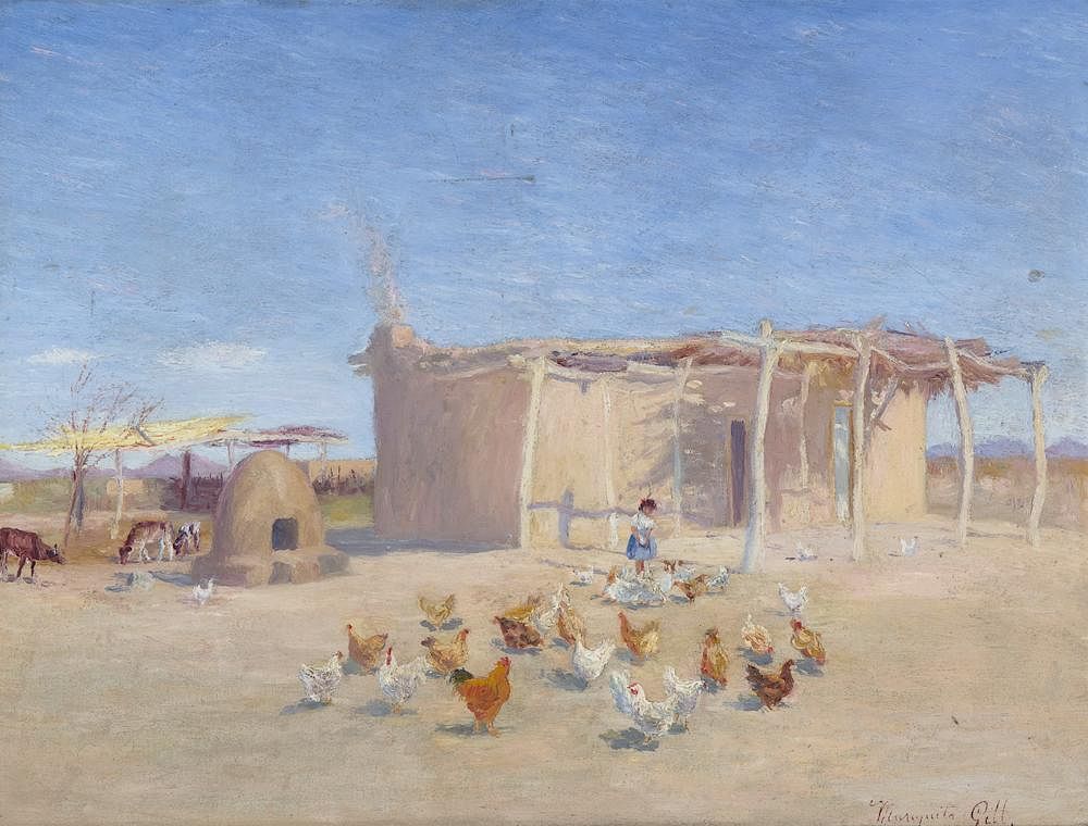 Appraisal: Pueblo by Mariquita Gill Mariquita Gill - Pueblo oil on