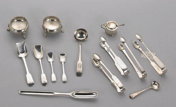 Appraisal: A group of English Irish and Scottish silver items Comprising