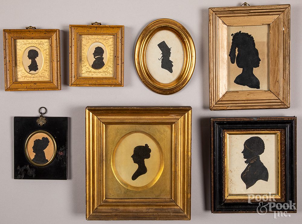 Appraisal: Seven assorted silhouettes th c Seven assorted silhouettes th c