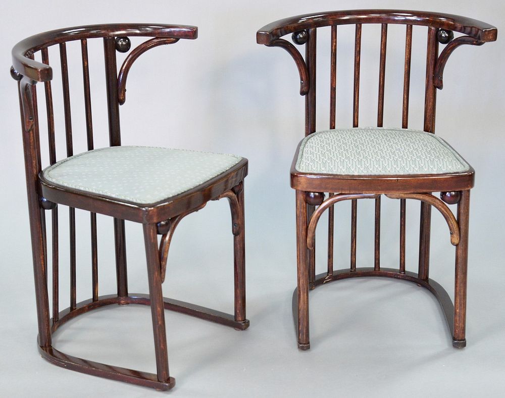 Appraisal: Pair Josef Hoffman chairs h x d seat being sold