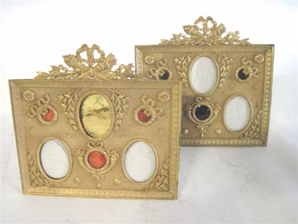 Appraisal: Pair of Louis XVI style gilt metal frames th century