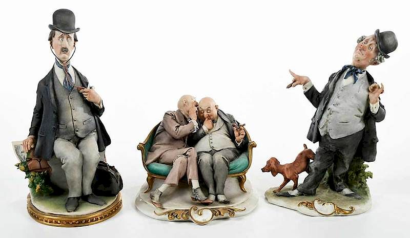 Appraisal: Three Capodimonte G Capp Porcelain Figurines Italian th century capodimonte