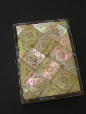 Appraisal: A MOTHER OF PEARL CARD CASE of oblong form the