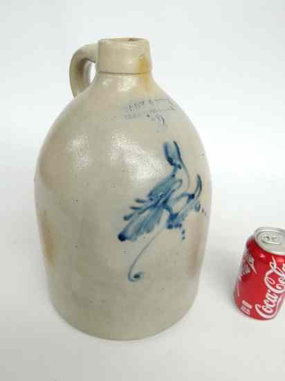 Appraisal: th c bird decorated jug marked ''Rady Ryan Ellenville N