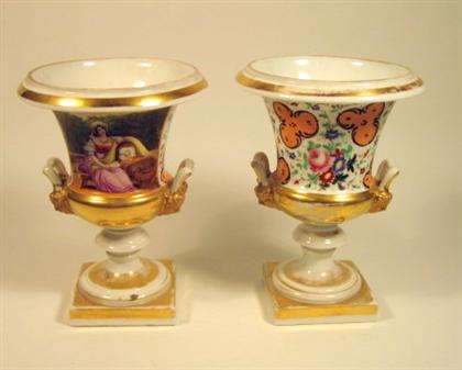 Appraisal: Pair of Paris porcelain urns th century