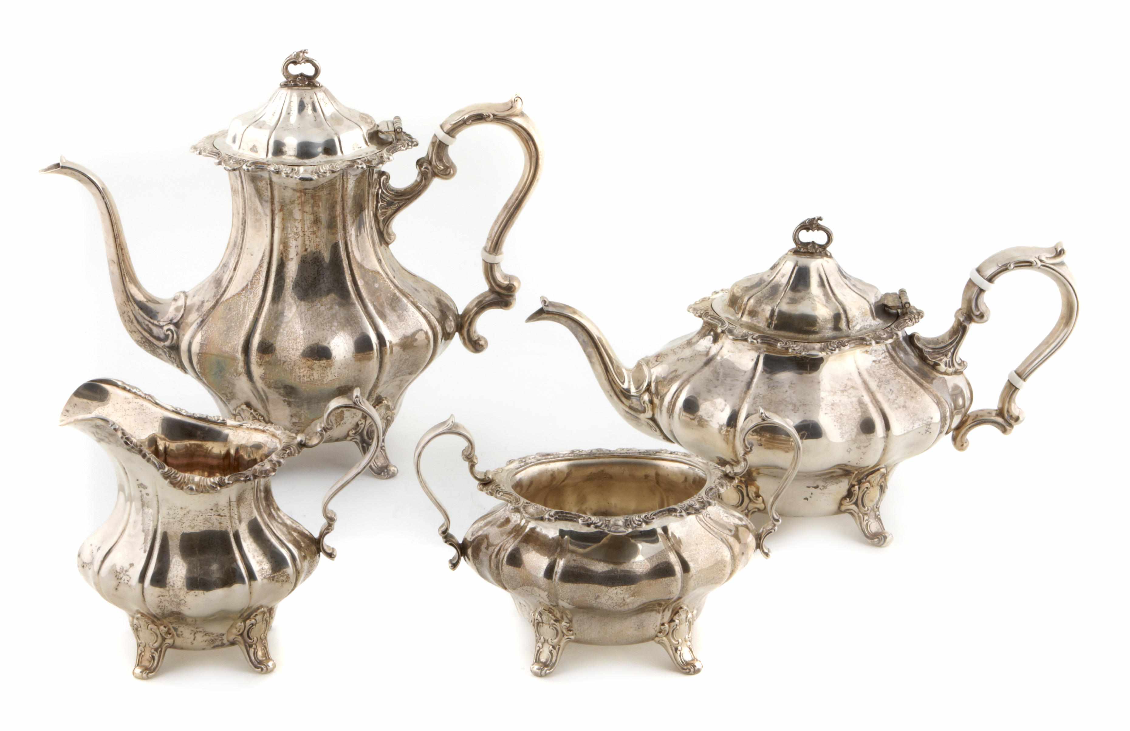 Appraisal: Sterling Strasbourg four piece tea and coffee set by Gorham